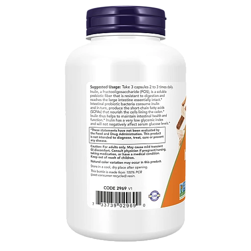 סיבי אינולין פרה-ביוטיקה 180 כמוסות - מבית NOW FOODS