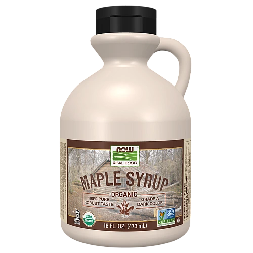 סירופ מייפל אורגני דרגה A צבע כהה 473 מ"ל - מבית NOW FOODS
