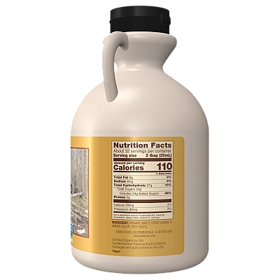 סירופ מייפל אורגני דרגה A צבע ענבר 946 מ"ל - מבית NOW FOODS