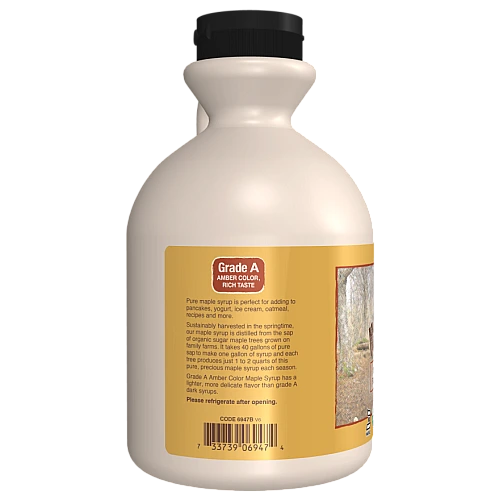 סירופ מייפל אורגני דרגה A צבע ענבר 946 מ"ל - מבית NOW FOODS