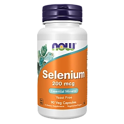 סלניום 200 מק"ג ללא שמרים - 90 כמוסות - מבית NOW FOODS