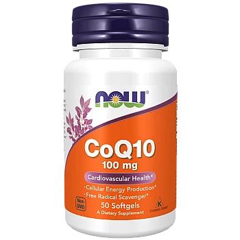 קו-אנזים Q10 מכיל 100 מ"ג 50 כמוסות - מבית NOW FOODS