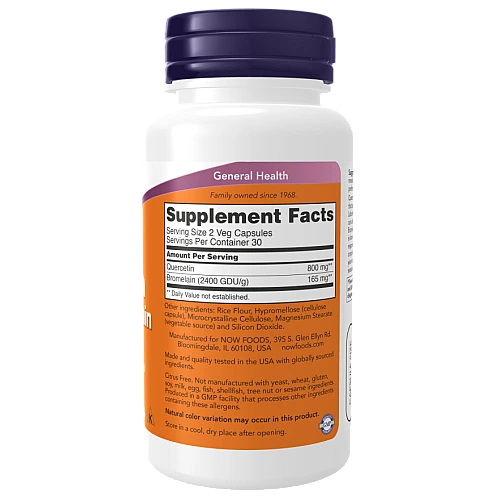 קוורצטין עם ברומליין 60 כמוסות - מבית NOW FOODS