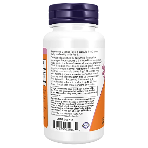 קוורצטין פיטוזום 90 כמוסות - מבית NOW FOODS