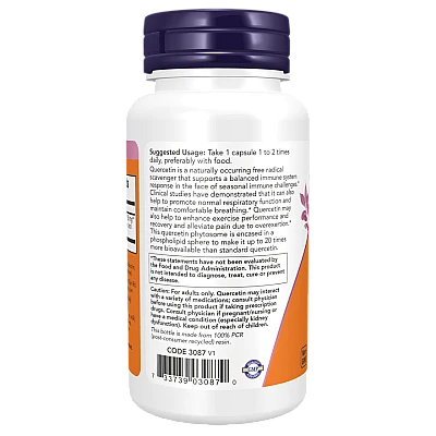 קוורצטין פיטוזום 90 כמוסות - מבית NOW FOODS