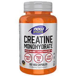 קריאטין מונוהידראט 120 כמוסות - מבית NOW SPORTS