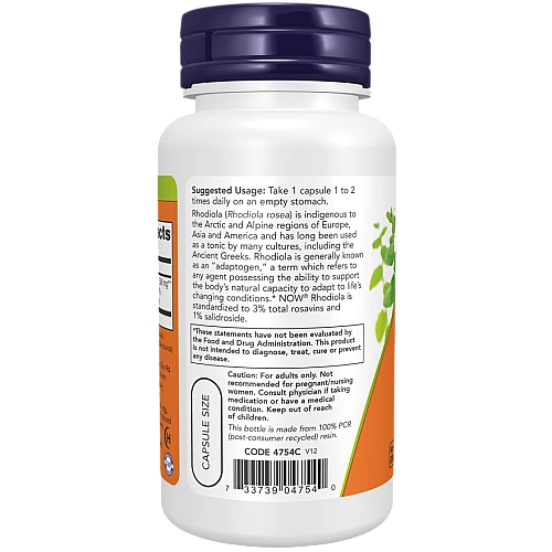 רודיולה 500 מ"ג 60 כמוסות - מבית NOW FOODS