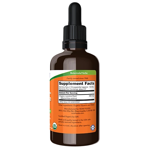 שורש ליקוריץ אורגני 59 מ"ל - מבית NOW FOODS