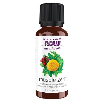 שמן אתרי Muscle Zen תערובת לעיסוי שרירים 30 מ"ל - מבית NOW FOODS