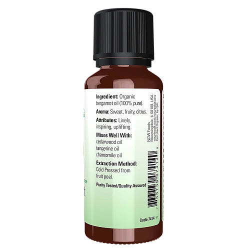 שמן אתרי ברגמוט אורגני 30 מ"ל - מבית NOW FOODS