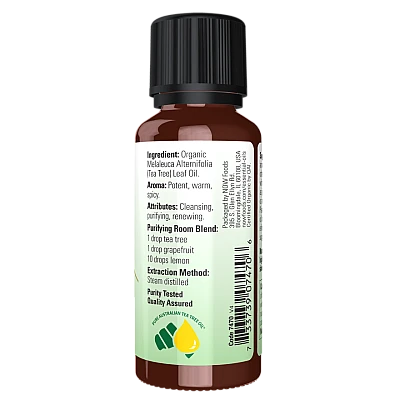 שמן אתרי עץ התה אורגני 30 מ"ל - מבית NOW FOODS