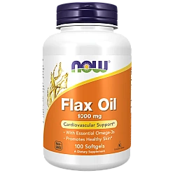 שמן פשתן 1,000 מ"ג 100 כמוסות - מבית NOW FOODS