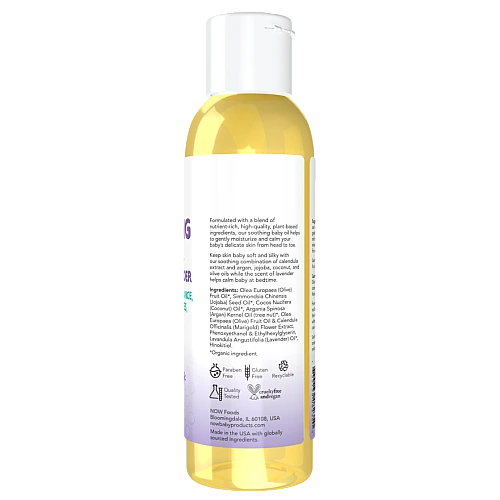 שמן תינוקות להרגעה לבנדר 118 מ"ל  - מבית NOW FOODS