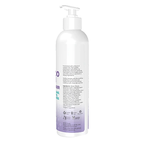 שמפו וסבון רחצה עדין לתינוקות לבנדר מרגיע 237 מ"ל - מבית NOW FOODS