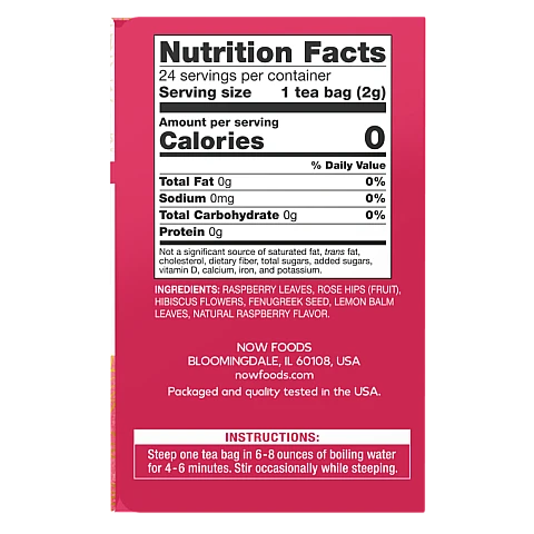 תה Wellness בטעם פטל אדום נטול קפאין 24 שקיקי תה - מבית NOW FOODS תה Wellness בטעם פטל אדום נטול קפאין 24 שקיקי תה - מבית NOW FOODS