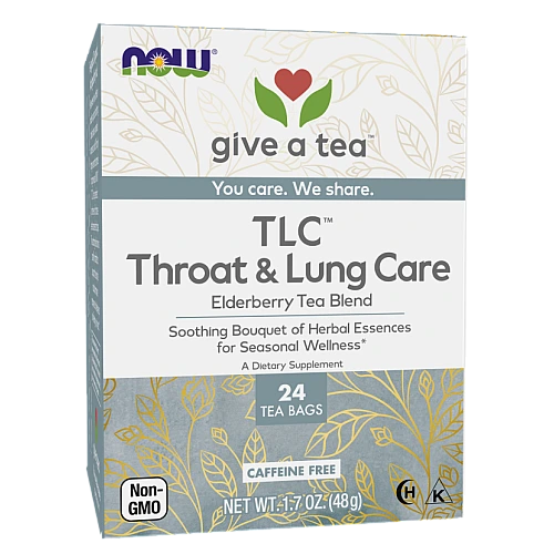 תה לטיפול בגרון TLC נטול קפאין 24 שקיקי תה - מבית NOW FOODS