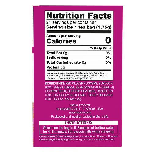 תה צמחים אינדיאני אוג'יבווה נטול קפאין 24 שקיקי תה - מבית NOW FOODS