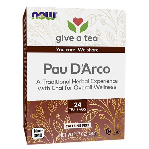 תה צמחים פאו ד'ארקו נטול קפאין 24 שקיקי תה - מבית NOW FOODS