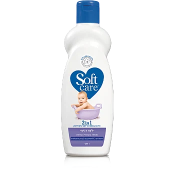 סופטקר 2 ב 1 אל סבון ושמפו לעור רגיש - 1 ליטר - מבית Softcare