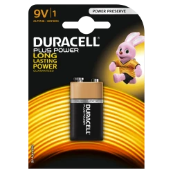  דורסל PLUS POWER סוללות 9V אריזת 1 יחידות - מבית Duracell
