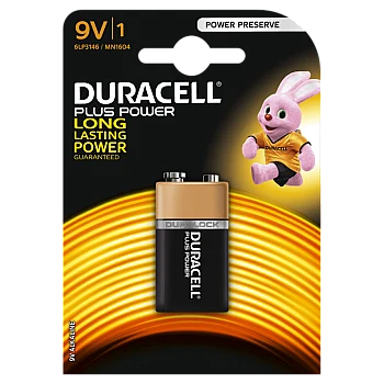  דורסל PLUS POWER סוללות 9V אריזת 1 יחידות - מבית Duracell