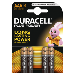  דורסל PLUS POWER סוללות AAA אריזת 4 יחידות - מבית Duracell