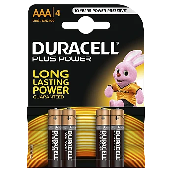  דורסל PLUS POWER סוללות AAA אריזת 4 יחידות - מבית Duracell