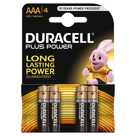 דורסל PLUS POWER סוללות AAA אריזת 4 יחידות - מבית Duracell