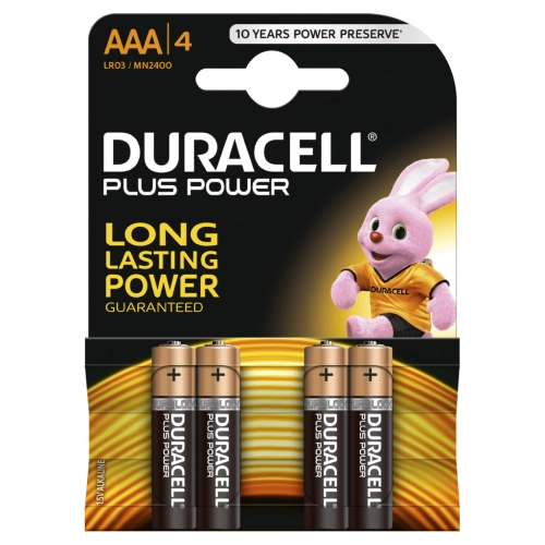 דורסל PLUS POWER סוללות AAA אריזת 4 יחידות - מבית Duracell