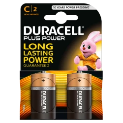  דורסל PLUS POWER סוללות C אריזת 2 יחידות - מבית Duracell