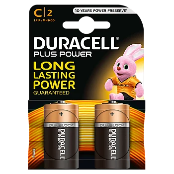  דורסל PLUS POWER סוללות C אריזת 2 יחידות - מבית Duracell