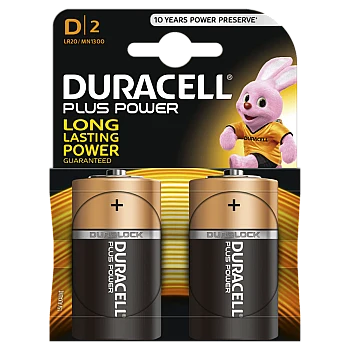  דורסל PLUS POWER סוללות D אריזת 2 יחידות - מבית Duracell