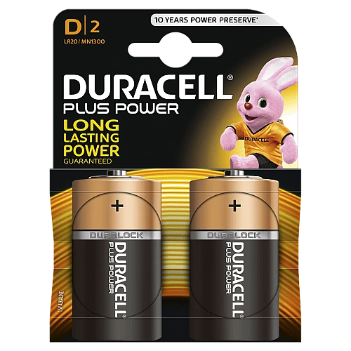 דורסל PLUS POWER סוללות D אריזת 2 יחידות - מבית Duracell
