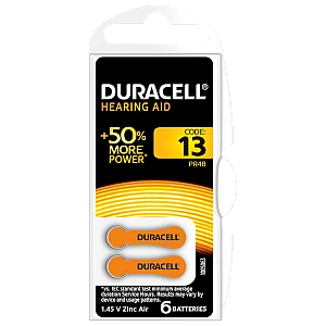  דורסל סוללות למכשירי שמיעה 13 - 6 יחידות - מבית Duracell