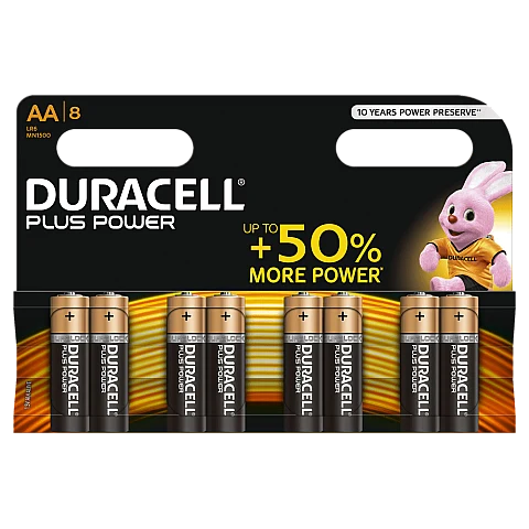 דורסל פלוס פאוור Plus Power - סוללות AA אריזת 8 יחידות - מבית Duracell