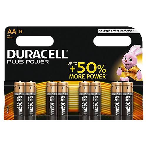 דורסל פלוס פאוור Plus Power - סוללות AA אריזת 8 יחידות - מבית Duracell