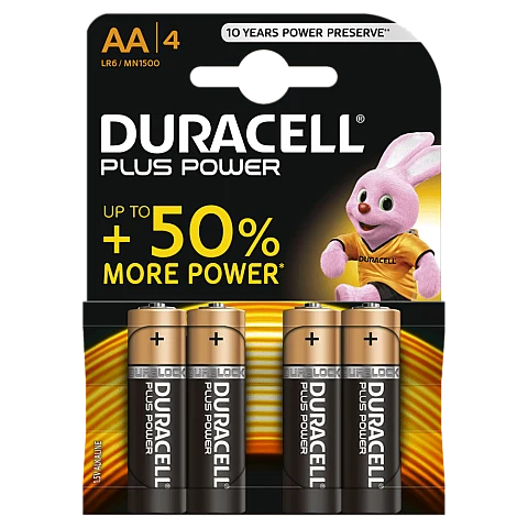 דורסל פלוס פאוור - סוללות AA - רביעייה Plus Power - מבית Duracell