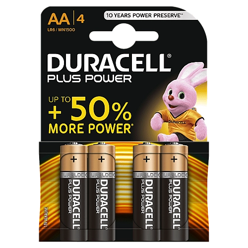 דורסל פלוס פאוור - סוללות AA - רביעייה Plus Power - מבית Duracell