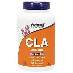 CLA חומצה לינולאית מצומדת  מכיל 800 מ"ג - 180 כמוסות - מבית NOW FOODS
