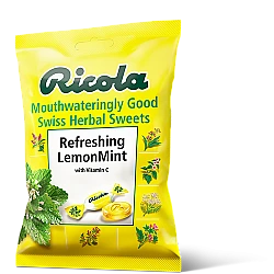 סוכריות ריקולה ללא סוכר בטעם לימון מנטה 24 כוכריות - מבית Ricola
