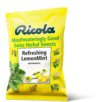 סוכריות ריקולה ללא סוכר בטעם לימון מנטה 24 כוכריות - מבית Ricola