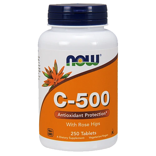 ויטמין C 500 פרי ורד הבר - 250 כמוסות - מבית NOW FOODS