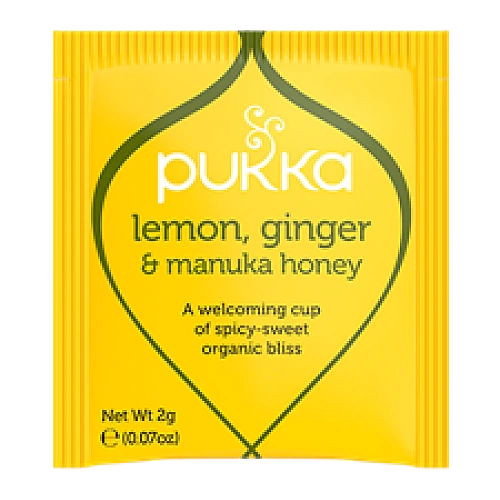 פוקה חליטות תה צמחים לימון ג'ינג'ר ודבש מנוקה 20 שקיקים - מבית Pukka Herbs