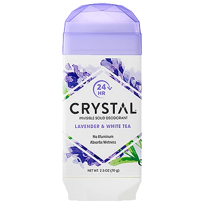 קריסטל מקורי דאודורנט סטיק מוצק מינרלי לבנדר תה לבן 70 גרם - מבית Crystal Body