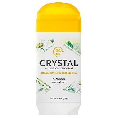 קריסטל מקורי דאודורנט סטיק מוצק מינרלי קמומיל תה ירוק 70 גרם - מבית Crystal Body