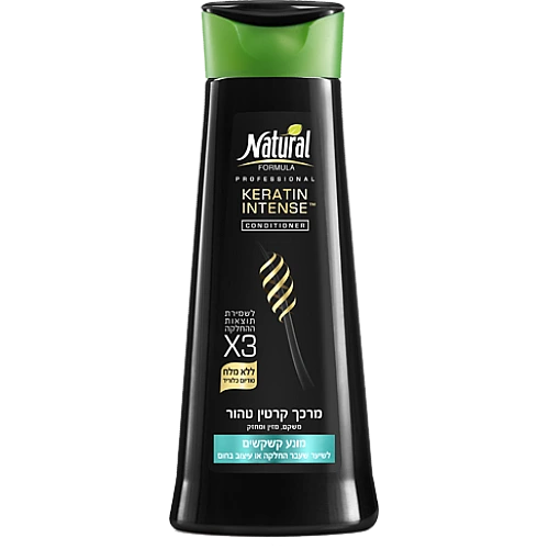 נטורל פורמולה אינטנס מרכך קרטין טהור מונע קשקשים 400 מ"ל - מבית NATURAL FORMULA