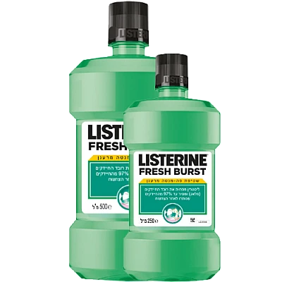 ליסטרין בטעם מרענן לשטיפת הפה 500 מ"ל + 250 מ"ל - מבית LISTERINE
