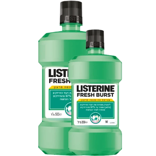 ליסטרין בטעם מרענן לשטיפת הפה 500 מ"ל + 250 מ"ל - מבית LISTERINE