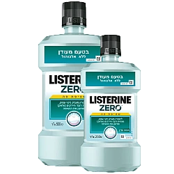 ליסטרין זירו שטיפת פה בטעם מעודן ללא אלכוהול 500 מ"ל + 250 מ"ל - מבית LISTERINE