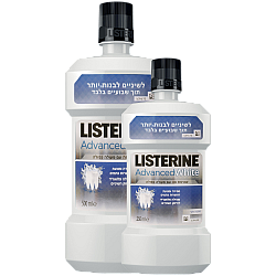 ליסטרין שטיפת פה להלבנה ולהגנה על השיניים והחניכיים 500 מ"ל + 250 מ"ל - מבית LISTERINE